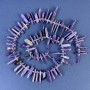 Charoite Chip Beads 15-19x2-6mm+/- with Seed Beads on Thread, Length 40cm+