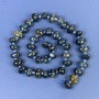 Hawk's Eye Tumbled Beads 9x9mm+/- with Seed Beads on Thread, Length 41cm+