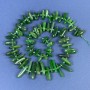 Jadeite Needle Chip Beads 13-18x3-5mm+/- with Seed Beads on Thread, Length 39cm+