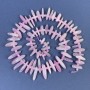 Kunzite Chip Beads, Needle Shape 15-20x2-5mm+/-, with Seed Beads on a Thread, Length 40cm+