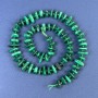 Malachite Chip Beads 8-13x4mm+/- with 3mm+/- Seed Beads on Thread, Length 41cm+