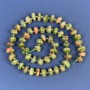 Heliotrope Jasper Beads, Tumbled 8-11x5-6mm+- with 3mm+- Seed Beads on Thread, Length 40cm+