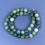 Green Jasper Beads, Smooth Round 10mm+/- on Fishing Line, Length 38cm+