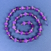 Sugilite Faceted Rhombus Beads 8x8mm+/- with 3mm+/- Seed Beads on a Strand, Length 37cm+