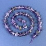 Amethyst Tumbled Beads 10x5mm +/- with 3mm Seed Beads on String, Length 38cm+