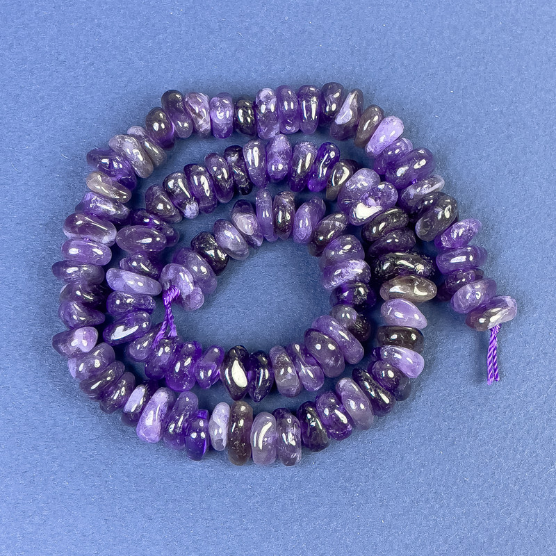 Amethyst Chip Beads 10x4mm+/- on a String, Length 40cm+