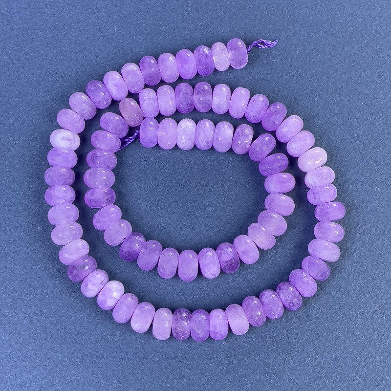 Amethyst Beads, Rondelle 8x5mm+/- on Thread, Length 38cm+