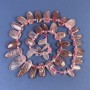 Strawberry Quartz Tumbled Nugget Beads 15-24-11mm+/- with 3mm+/- Seed Beads on a Strand, Length 39cm+