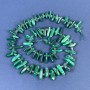 Malachite Chip Beads 16x5mm+/- with 3mm+/- Seed Beads on a Strand, Length 40cm+