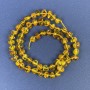 Amber Tumbled Beads 6x4mm+/- with 2mm Seed Beads on Thread, Length 39cm+