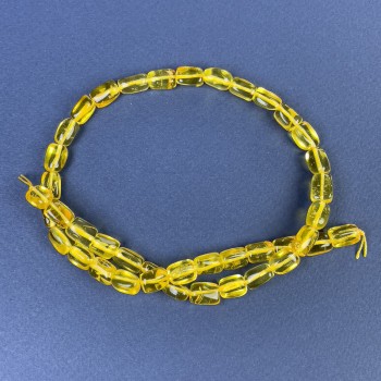 Amber Beads, Tumbled 10x7mm+/- on a String, Length 39cm+