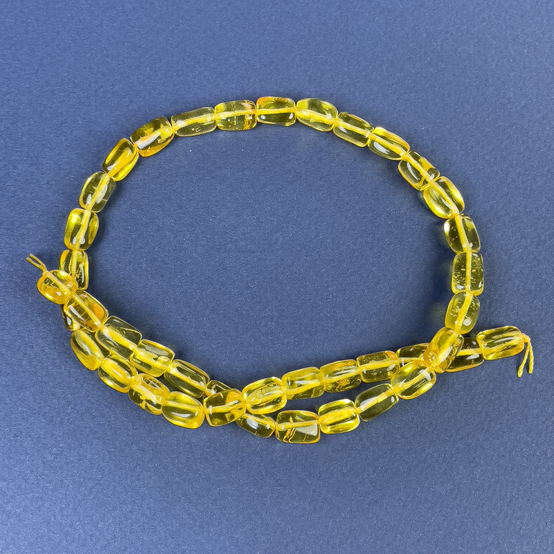 Amber Beads, Tumbled 10x7mm+/- on a String, Length 39cm+