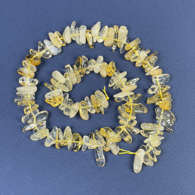 Citrine Chip Beads 12-17x3-5mm+/- on a Strand, Length 42cm+