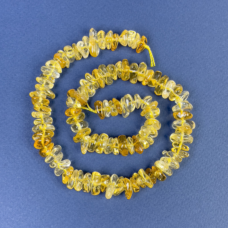 Citrine Chip Beads 12x4mm+/- on Thread, Length 40cm+