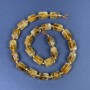 Citrine Faceted Cylinder Beads 14x9mm+/- with 4x2 Seed Beads on Thread, Length 39cm+