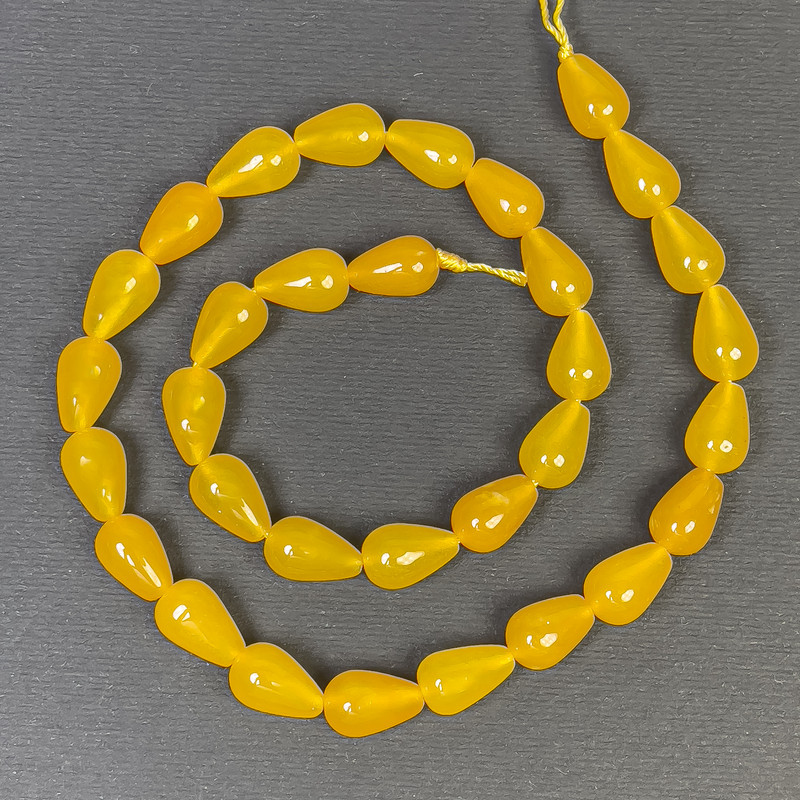 Citrine Drop Beads 12x8-4mm+/- on a Strand, Length 38cm+