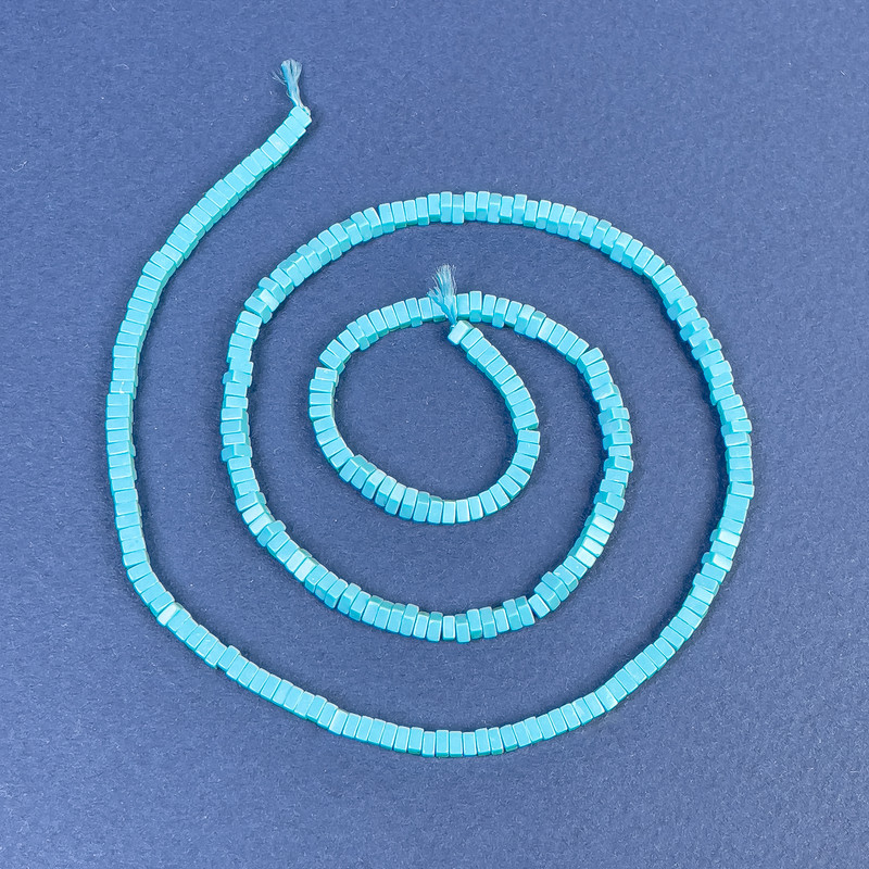 Turquoise Square Rondelle Beads 2.5x1mm+/- on a Strand, Length 39cm+