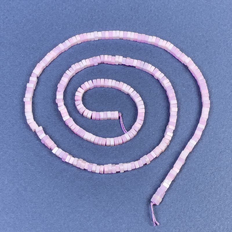Kunzite Square Rondelle Beads 2.5x1mm+/- on a Strand, Length 39cm+