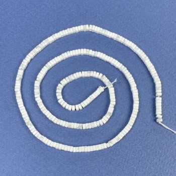 Cacholong Square Rondelle Beads 2.5x1mm+/- on a Strand, Length 39cm+