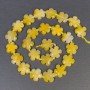 Yellow Calcite Beads Natural Stone Flower, Diameter 15x6mm+- Hole, Diameter 1mm+- Seed Beads, Diameter 3mm, Length 41cm+