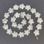 Cacholong Beads Natural Stone Flower, Diameter 15x6mm+/-, Hole Diameter 1mm+/-, Seed Beads Diameter 3mm, Length 41cm+
