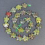 Heliotrope Jasper Beads Natural Stone Flower, Diameter 15x6mm+/-, Hole Diameter 1mm+/-, Seed Beads Diameter 3mm, Length 41cm+