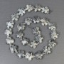 Larvikite Beads Natural Stone Flower, Diameter 15x6mm+- Hole, Diameter 1mm+- Seed Beads, Diameter 3mm, Length 41cm+