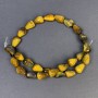 Tiger's Eye Beads Natural Stone Drop, Diameter 15x10+- Hole, Diameter 1mm+-, Length 40cm+