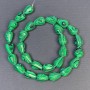 Malachite Beads Pressed Stone Drop, Diameter 15x10+- Hole, Diameter 1mm+-, Length 40cm+
