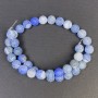 Blue Frosted Agate Beads, Natural Stone Smooth Round, diameter 10mm+/- hole diameter 1mm+/-, length 38cm+