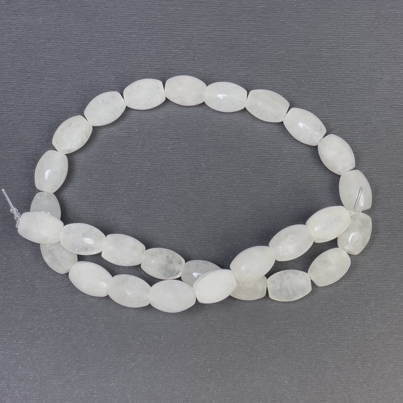 Rock Crystal Beads, Natural Stone Barrel, diameter 10x14mm+/- hole diameter 1mm+/-, length 38cm+