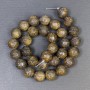 Bronzite Beads, Natural Stone Smooth Round, diameter 12.5mm+/- hole diameter 1.5mm+/-, length 38cm+