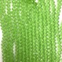 Czech Crystal Beads on Fishing Line, Light Green Transparent Faceted Rondelle, Diameter 8x6mm +/-, Length 40cm+