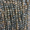 Czech Crystal Beads on Fishing Line, Grey Coated Faceted Rondelle, Diameter 8x6.5mm +/-, Length 38-40cm+