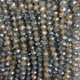 Czech Crystal Beads on Fishing Line, Grey Coated Faceted Rondelle, Diameter 8x6.5mm +/-, Length 38-40cm+