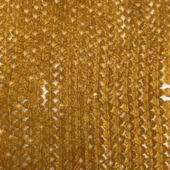 Czech Crystal Beads on a Strand, Amber Transparent Faceted Rondelle, Diameter 8x6mm +/-, Length 40-41cm+