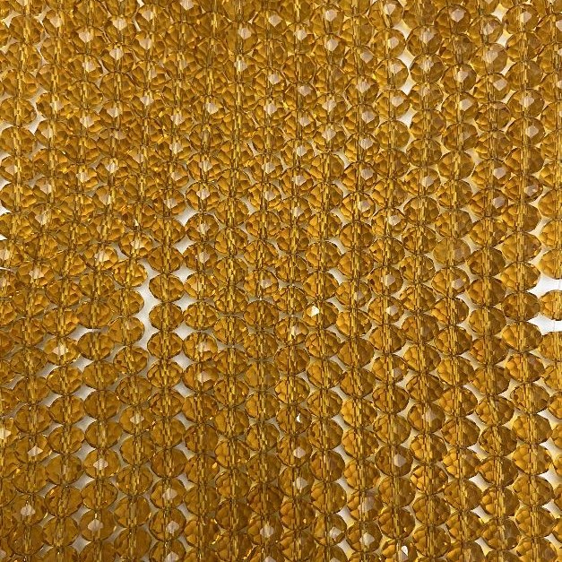 Czech Crystal Beads on a Strand, Amber Transparent Faceted Rondelle, Diameter 8x6mm +/-, Length 40-41cm+