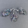 Raw Rainbow Chalcopyrite Pendant with Galvanised Coating in Wire Wrap, Assorted Sizes 35-45x9-22mm+