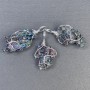 Raw Rainbow Chalcopyrite Pendant with Galvanised Coating in Wire Wrap, Assorted Sizes 35-45x9-22mm+