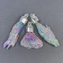 Kyanite Pendant Rainbow Electroplated Raw, Assorted Diameter 70x30x12-53x20x8mm+