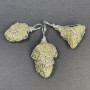 Raw Pyrite Pendant in Wire Wrap, Assorted Sizes 25x12x37-20x15x30mm+
