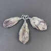 Raw Amethyst Pendant in Wire Wrap, Assorted Sizes from 16x40mm to 18x48mm+
