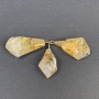 Citrine Pendant Raw 33x14mm+- Gold-Tone Metal