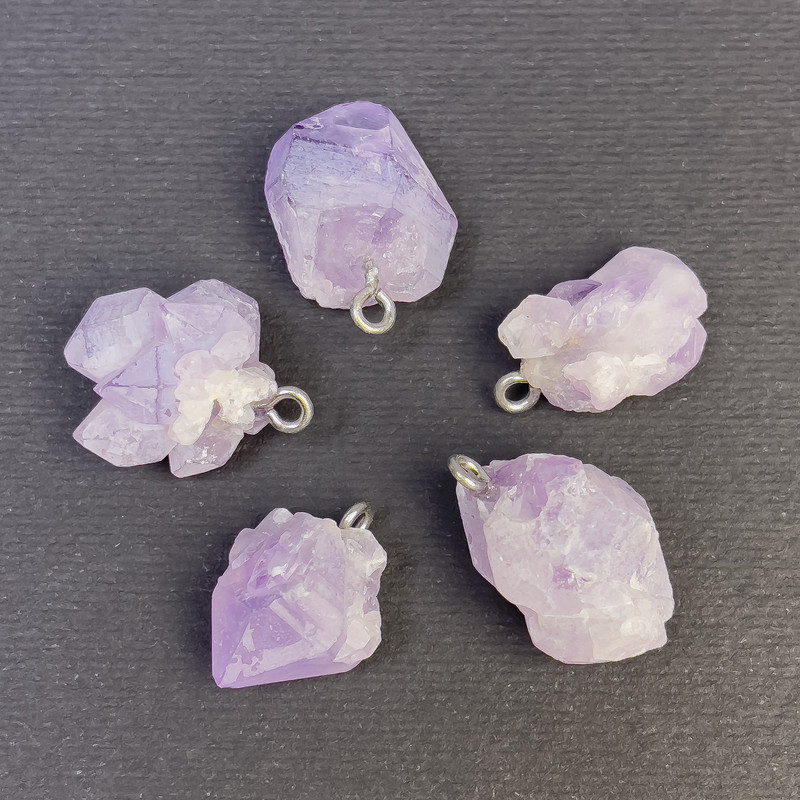 Amethyst Raw Pendant 18-25x14-16mm+