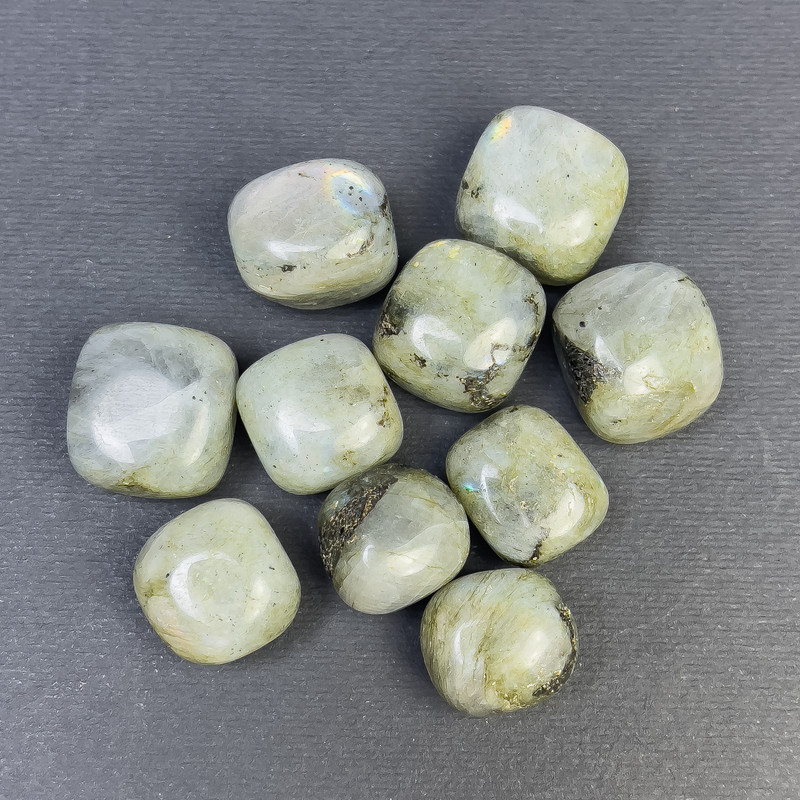Natural Labradorite Inclusions Cabochon Nuggets with Faceted Finish No Hole 17x13mm (+-) (per 100g±)