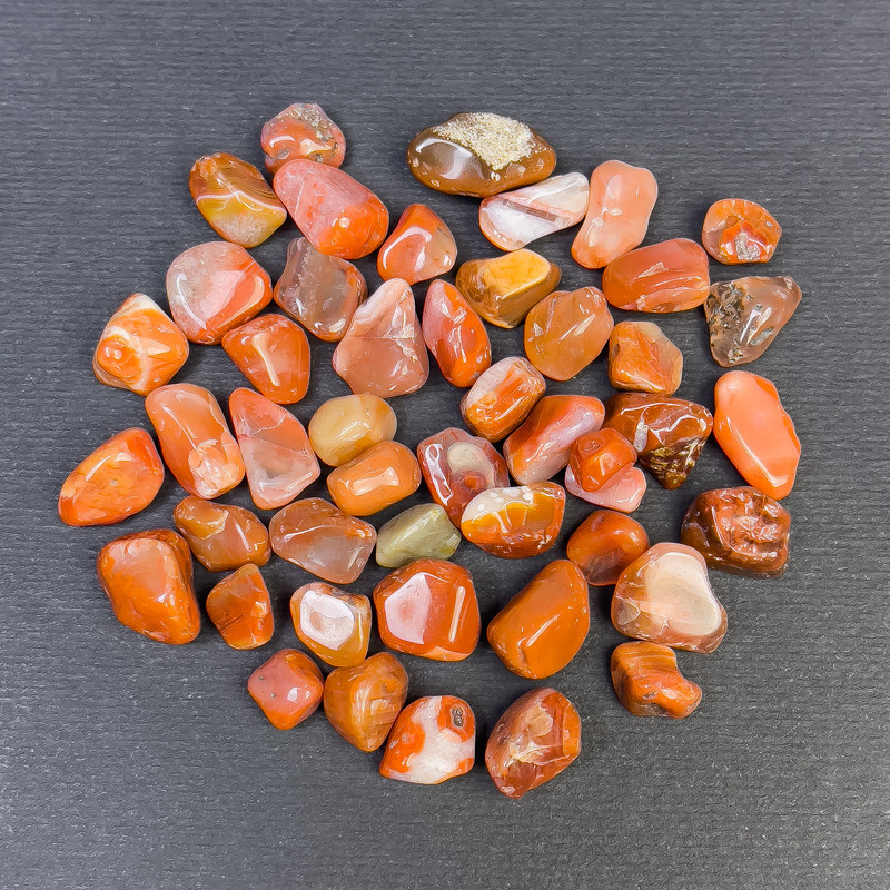 Carnelian faceted raw chips without hole 8-12×6-9 mm (+-) per 100g