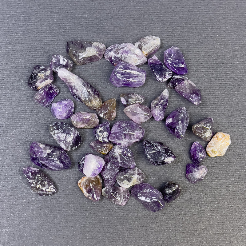 Natural Amethyst Stone processed natural chips faceted without hole 7-12×6-9mm (+-) (per 100g ±)