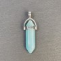 Pendant Tiger's-eye azure hexagonal crystal sphere 8x31x41mm+