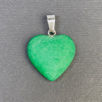 Heart Pendant Chrysoprase-toned stone 20x20x5x28mm+