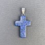 Cross Pendant with Turquoise-Toned Stone 25x18x36mm